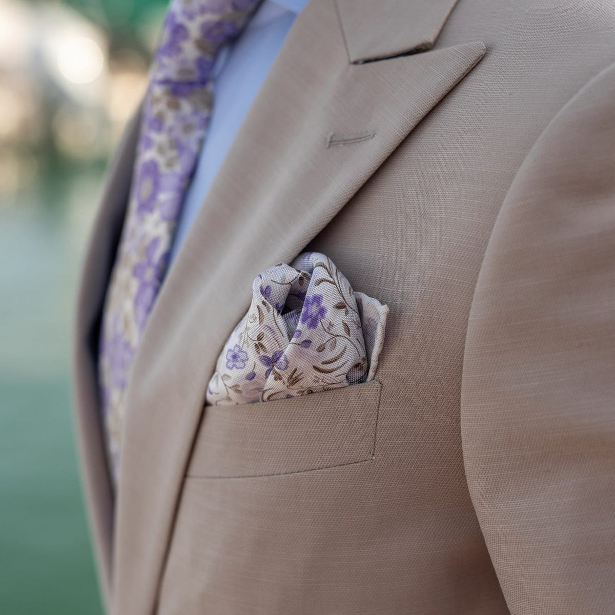 Lavender Double Sided Silk Pocket Square