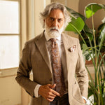 Italian Designer Salmon Silk Paisley Tie