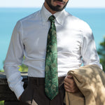 Emerald Green Handmade Floral Silk Tie