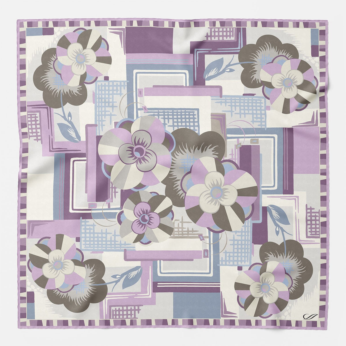 Lavender Floral Italian Silk Pocket Square