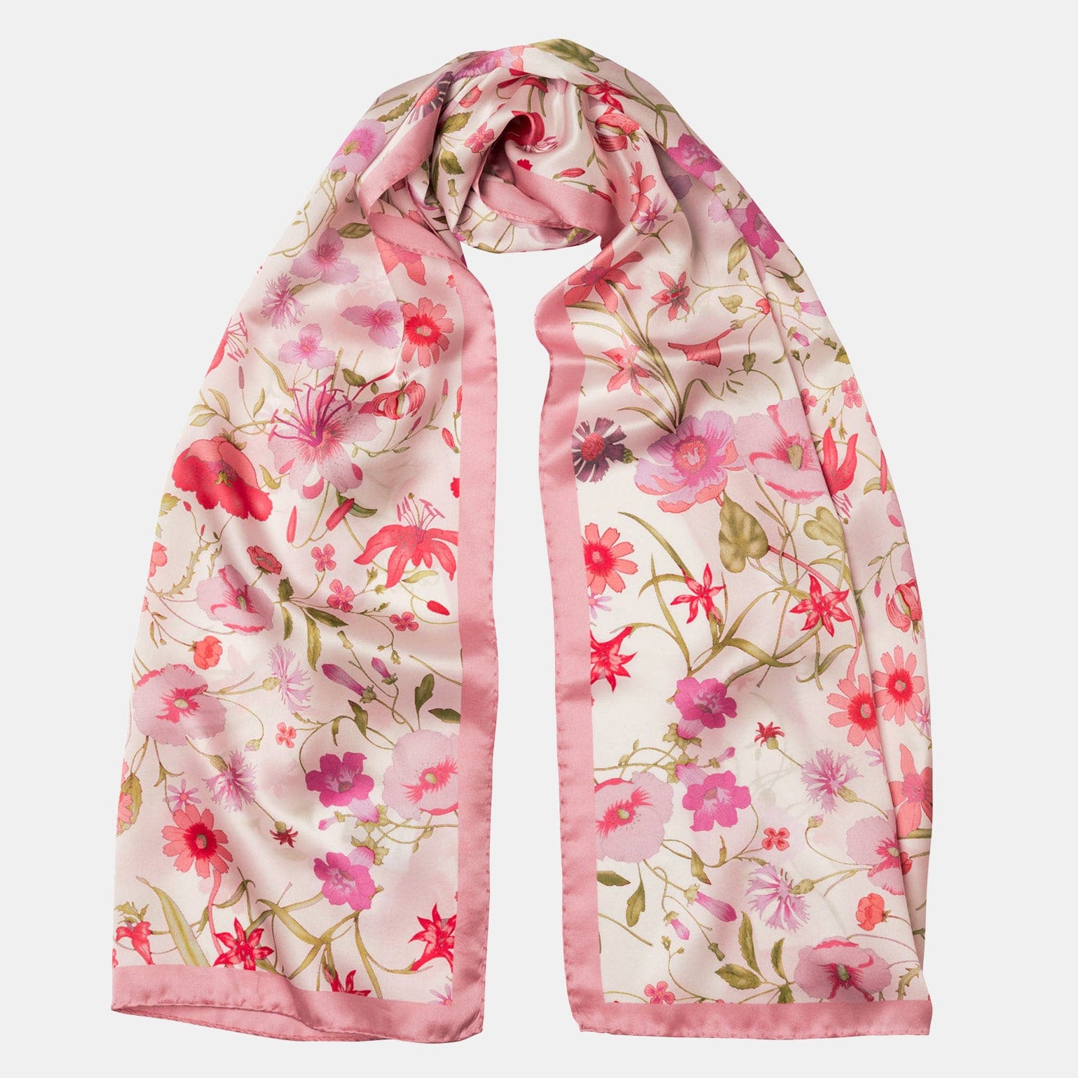 Primavera Long Silk Scarf Pink
