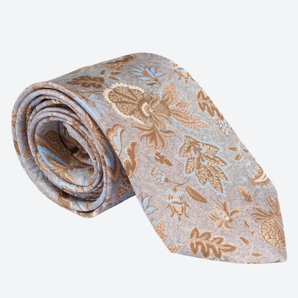 Handmade Blue Floral Italian Silk Tie