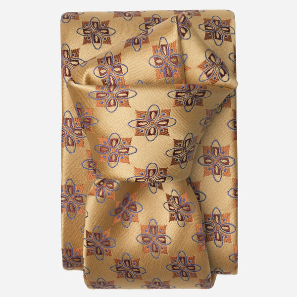 Gold Italian Designer Handmade Silk Tie