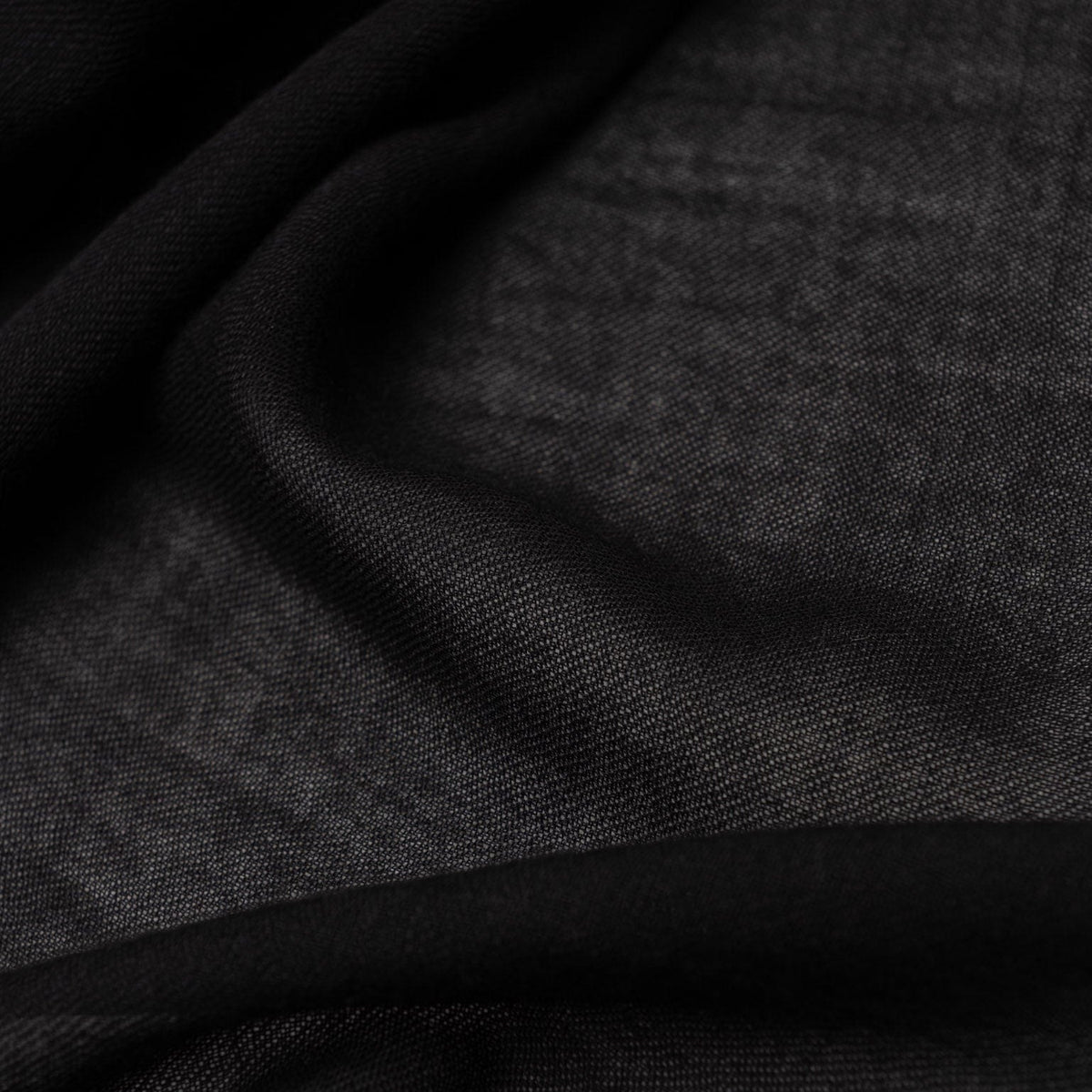 Black Italian Wool Silk Scarf