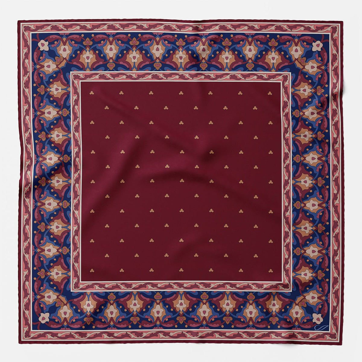 Italian Burgundy Silk Pocket Square