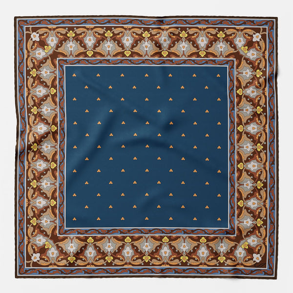 Italian Dark Blue Silk Pocket Square