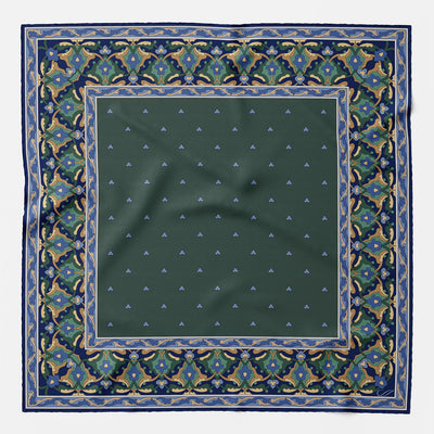 Italian Desginer Green Silk Pocket Square
