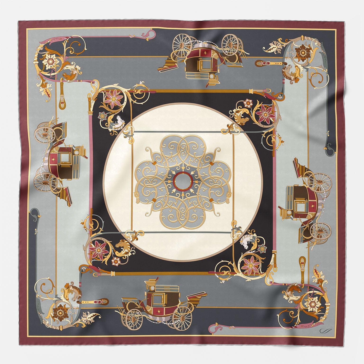 Luxury Italian designer silk scarf handmade in Italy