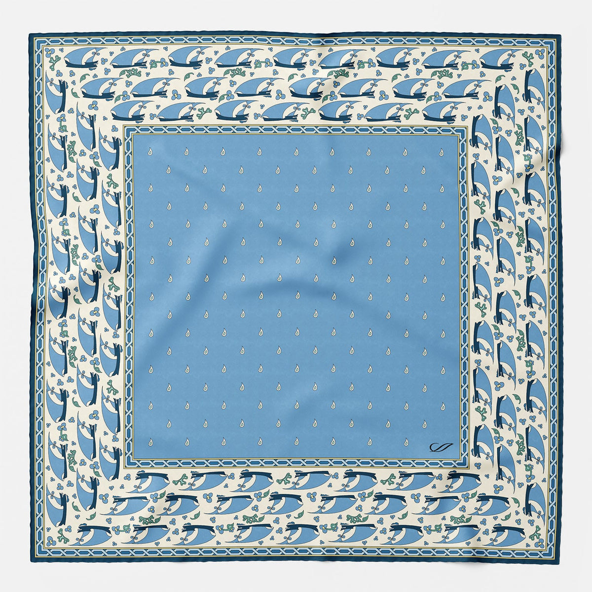 Light Blue Italian Silk Pocket Square