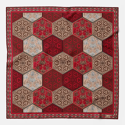 Luxury Italian Red Silk Pocket Square