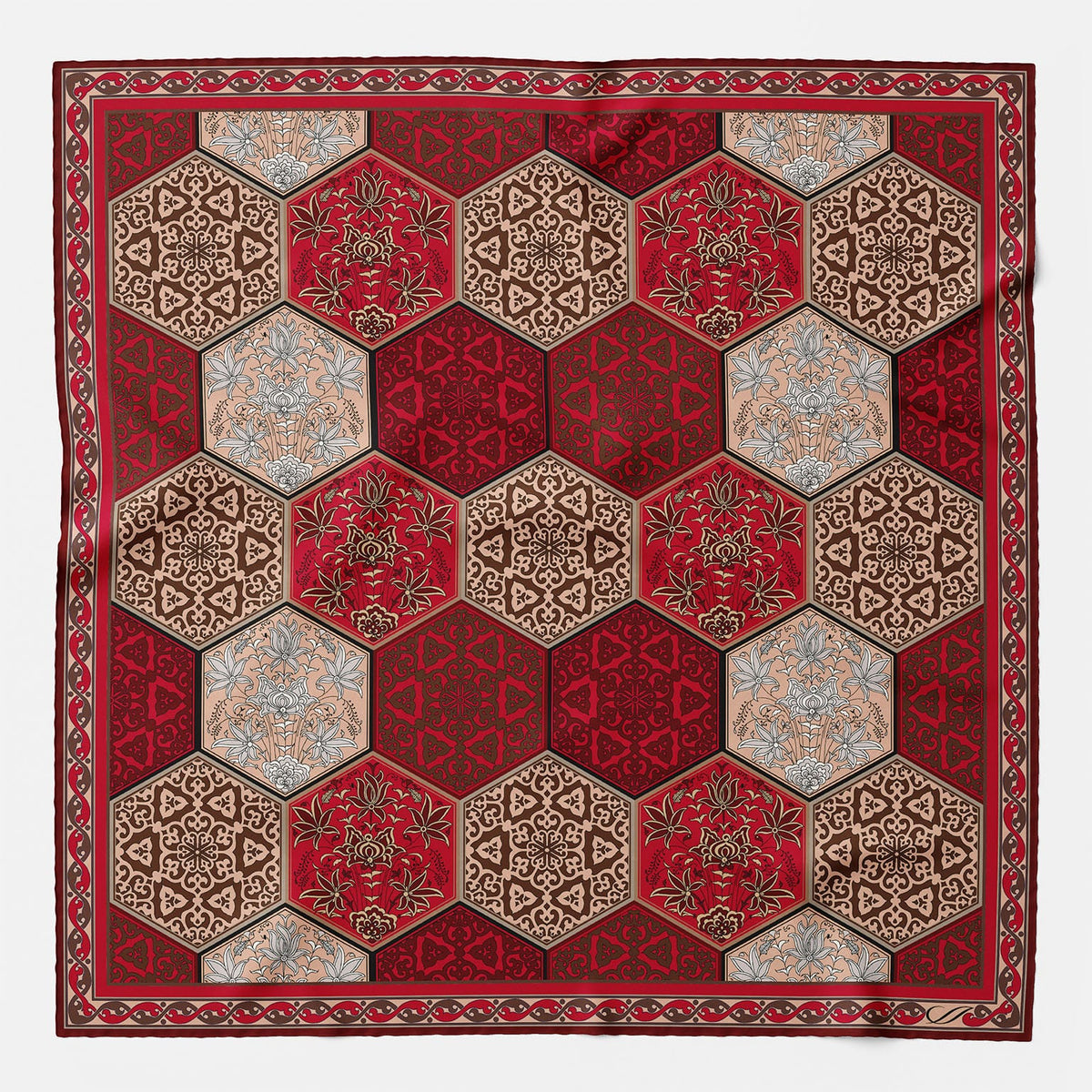 Luxury Italian Red Silk Pocket Square