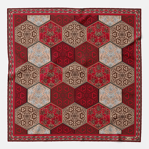 Luxury Italian Red Silk Pocket Square