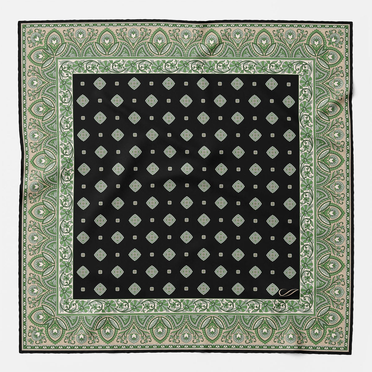 Green Silk Pocket Square Made in Italy
