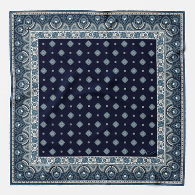 Navy Silk Pocket Square - Made in Italy