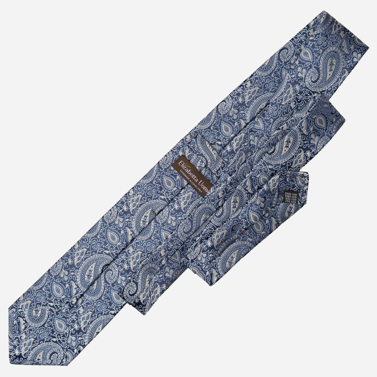 Blue and Silver Paisley Italian Silk Tie