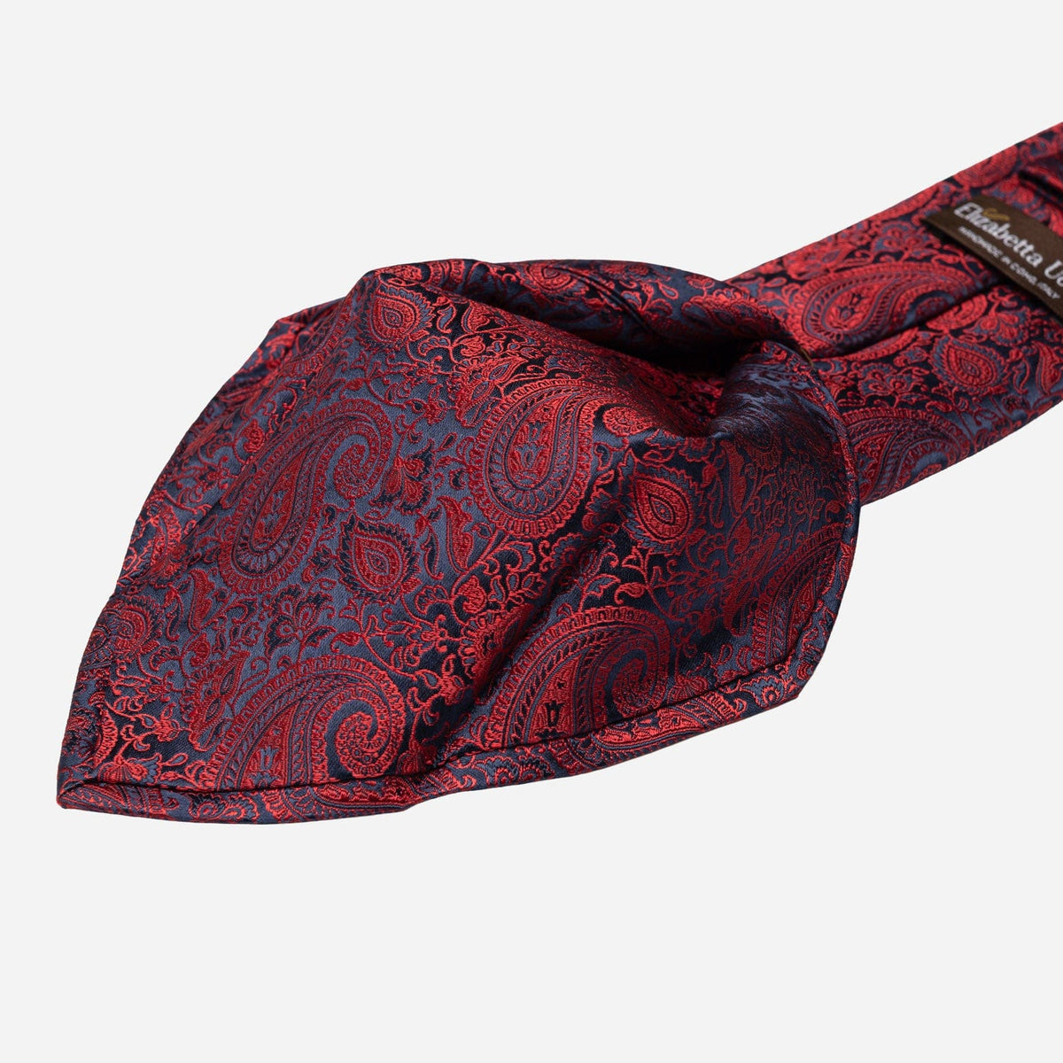 Red and Navy Paisley Italian Silk Tie