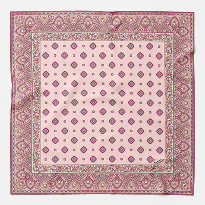 Italian Designer Pink Silk Pocket Square