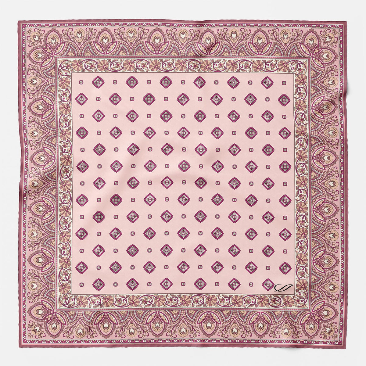 Italian Designer Pink Silk Pocket Square