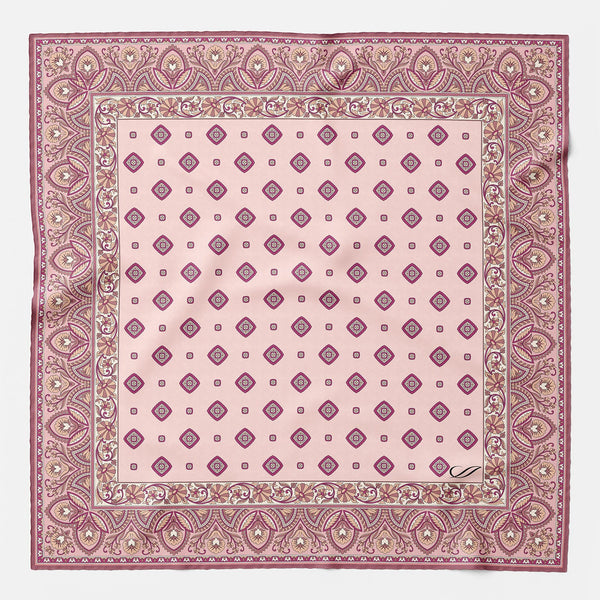 Italian Designer Pink Silk Pocket Square