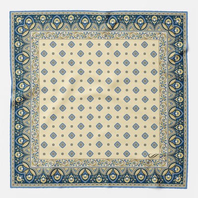 Italian Designer Silk Pocket Square Yellow