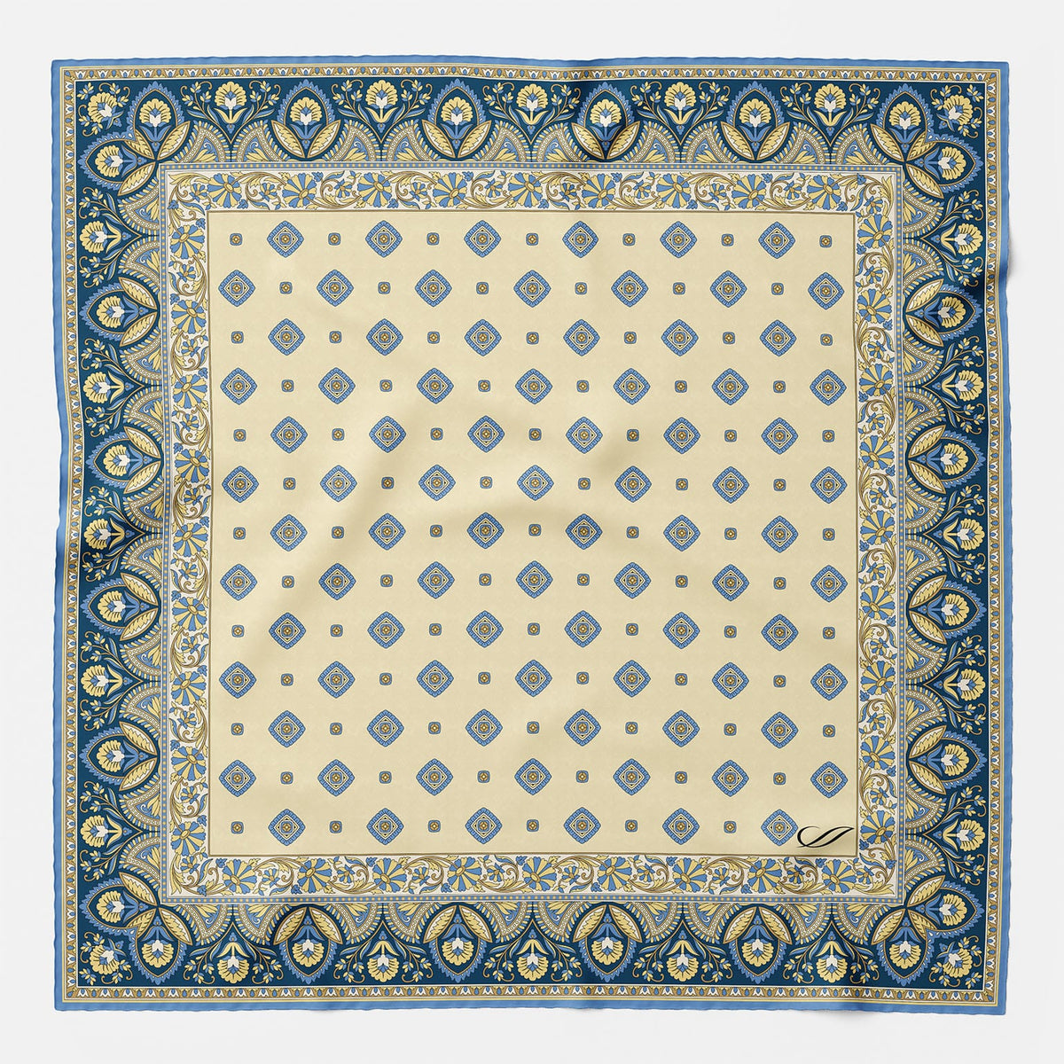 Italian Designer Silk Pocket Square Yellow