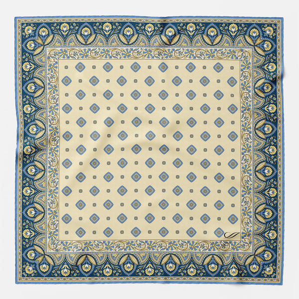 Italian Designer Silk Pocket Square Yellow