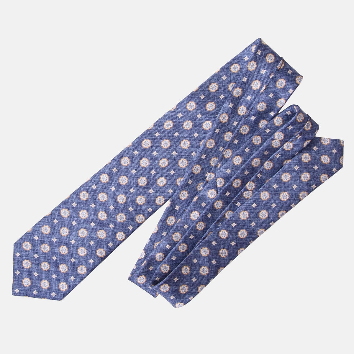 Blue Medallion Italian Silk Tie