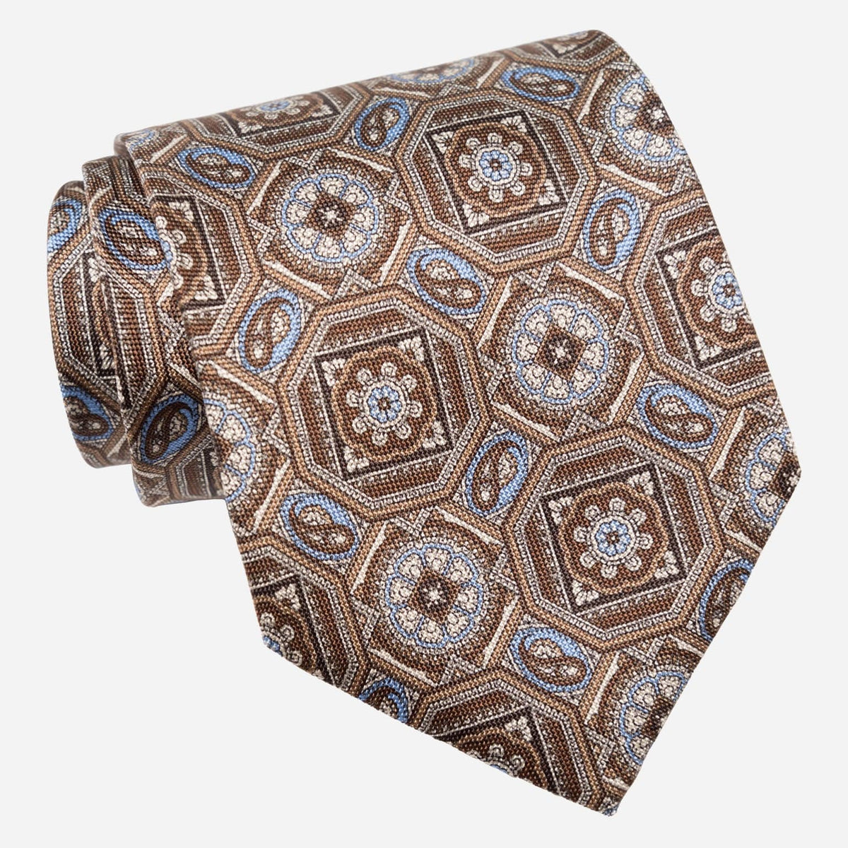 Brown Handmade Italian Silk Tie