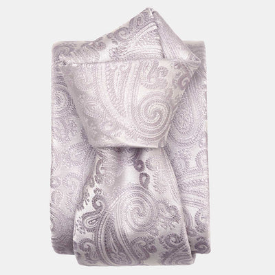 Italian Lavender Silk Paisley Formal Tie