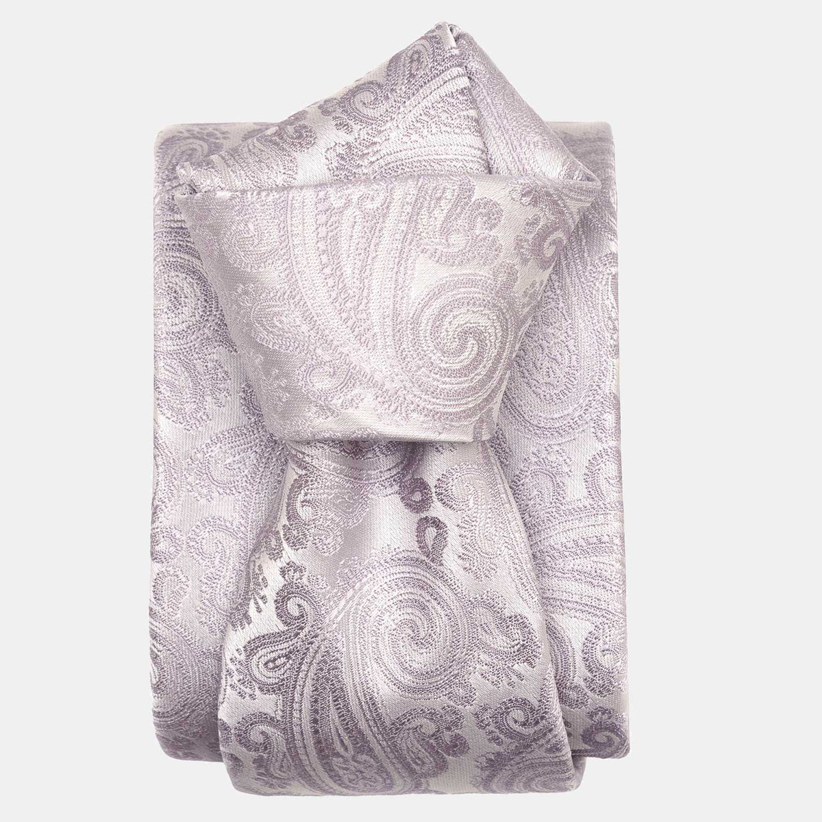 Italian Lavender Silk Paisley Formal Tie