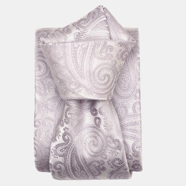 Italian Lavender Silk Paisley Formal Tie