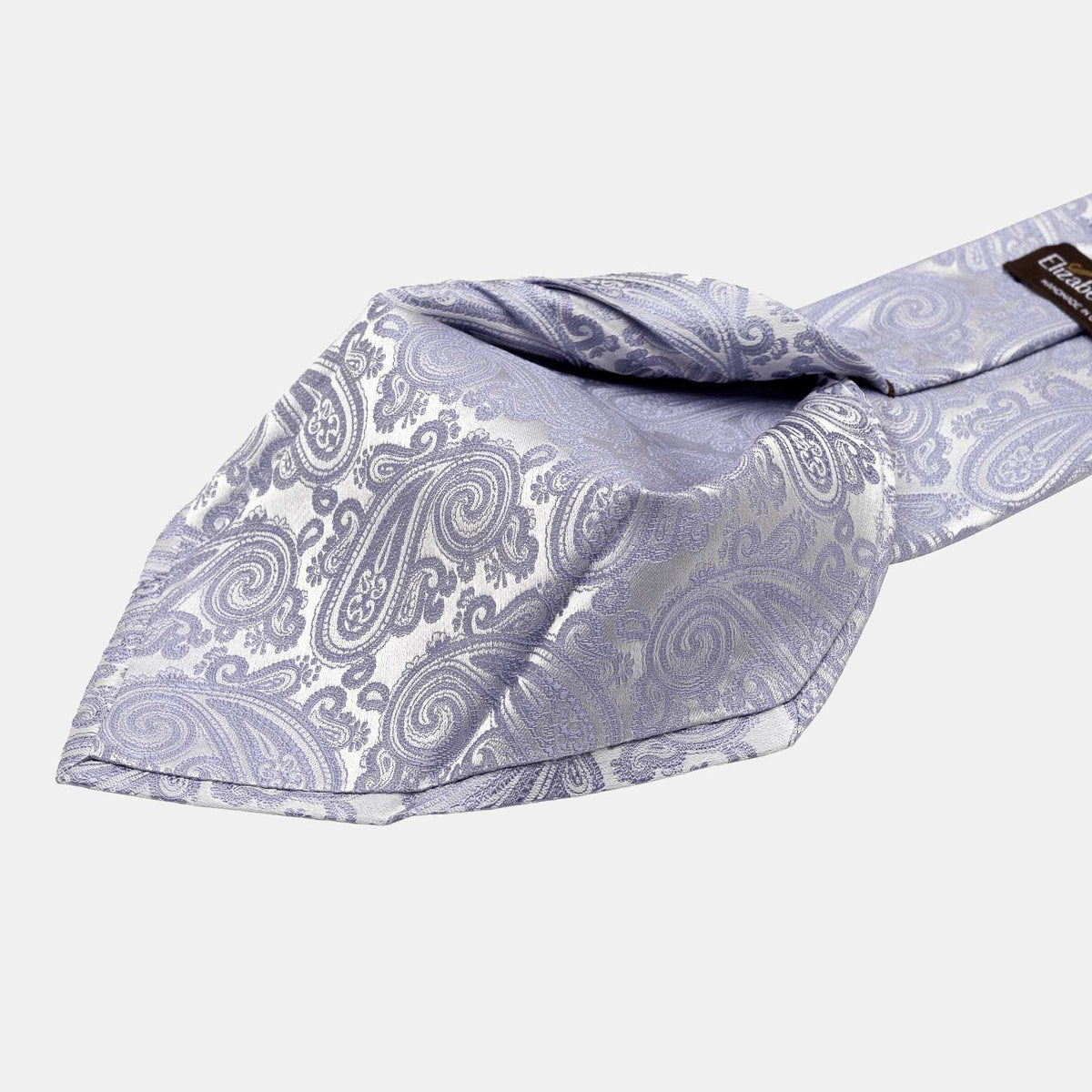 Italian Periwinkle Silk Paisley Formal Tie