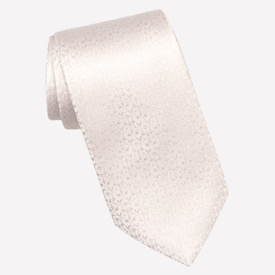 Italian Designer White Silk Necktie