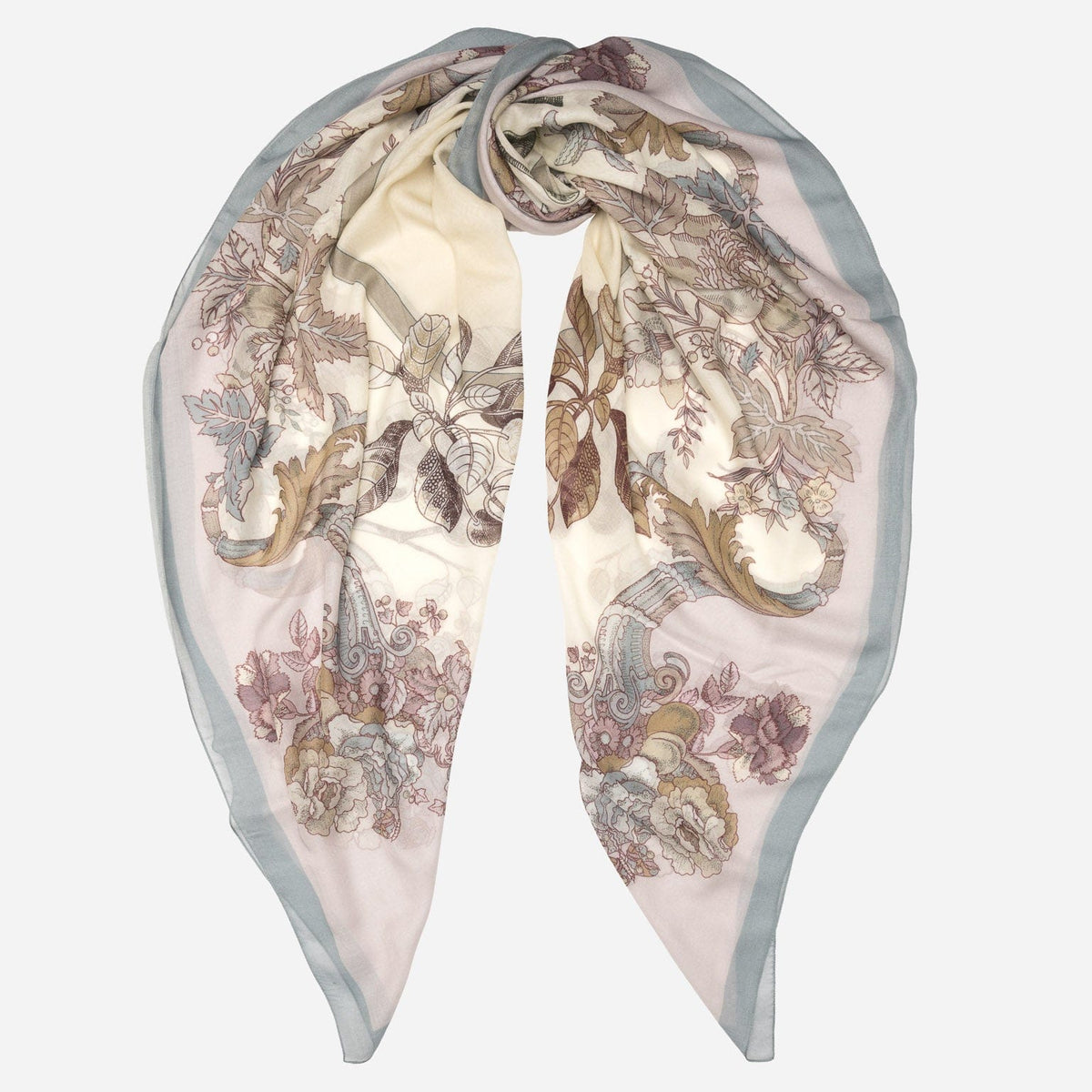 Pink & Blue Modal Cashemere Square Scarf