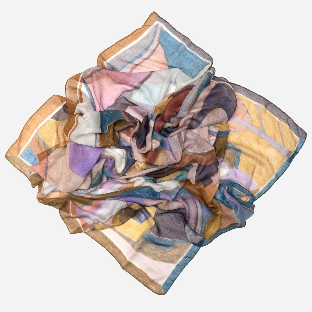 Blue and Plum Modal Cotton Silk Scarf