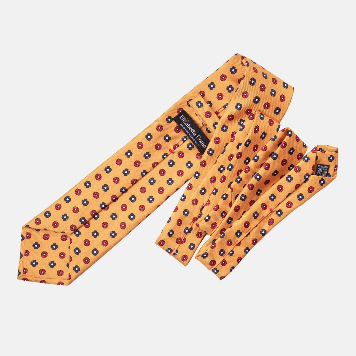 Yellow Printed Silk Tie - Handmade in Como Italy