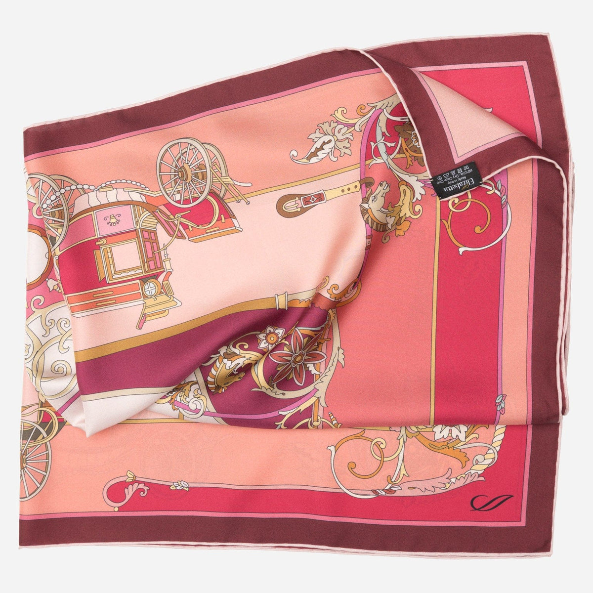 Women's Italian Red Silk Square Scarf