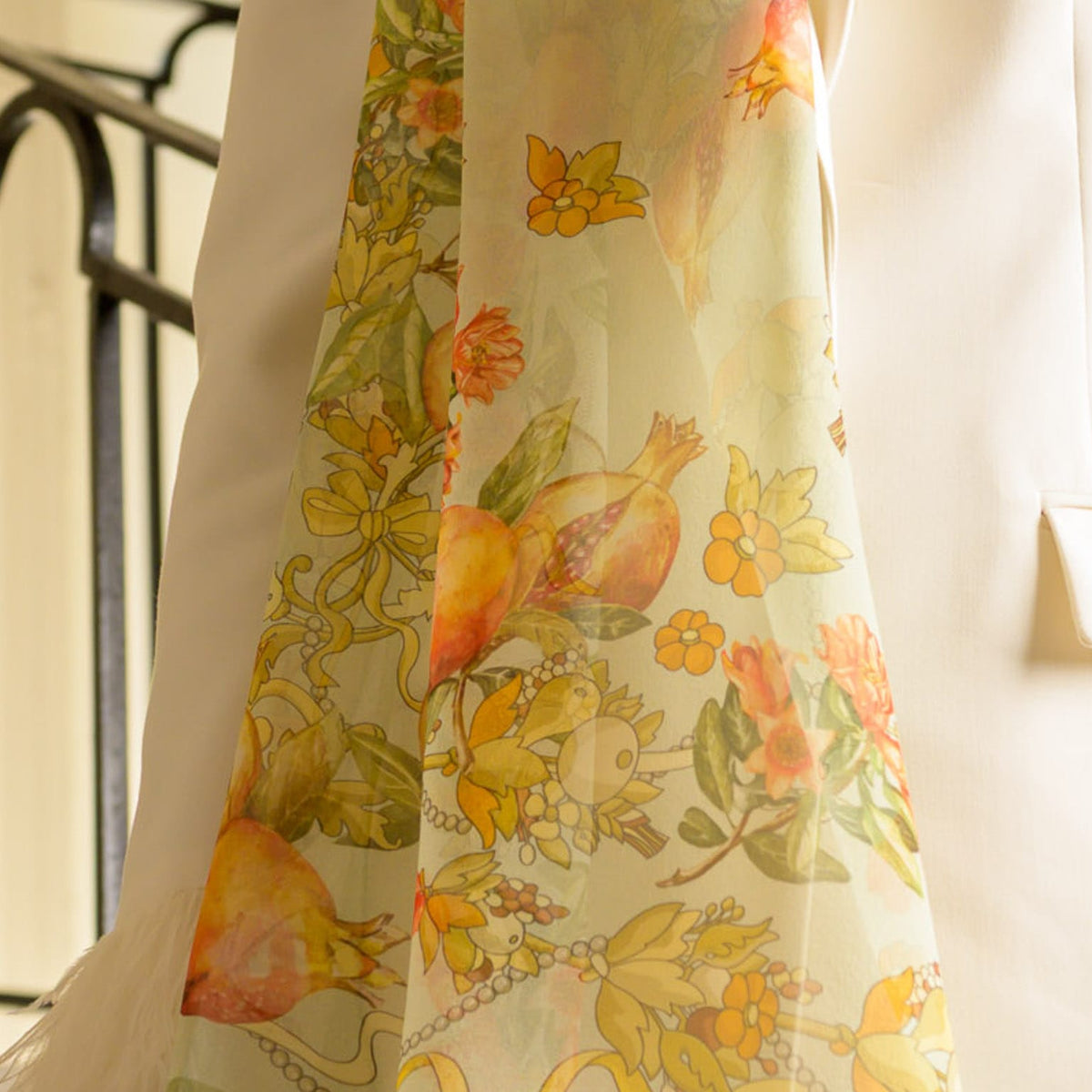 Women's Mint Green Italian Long Silk Scarf