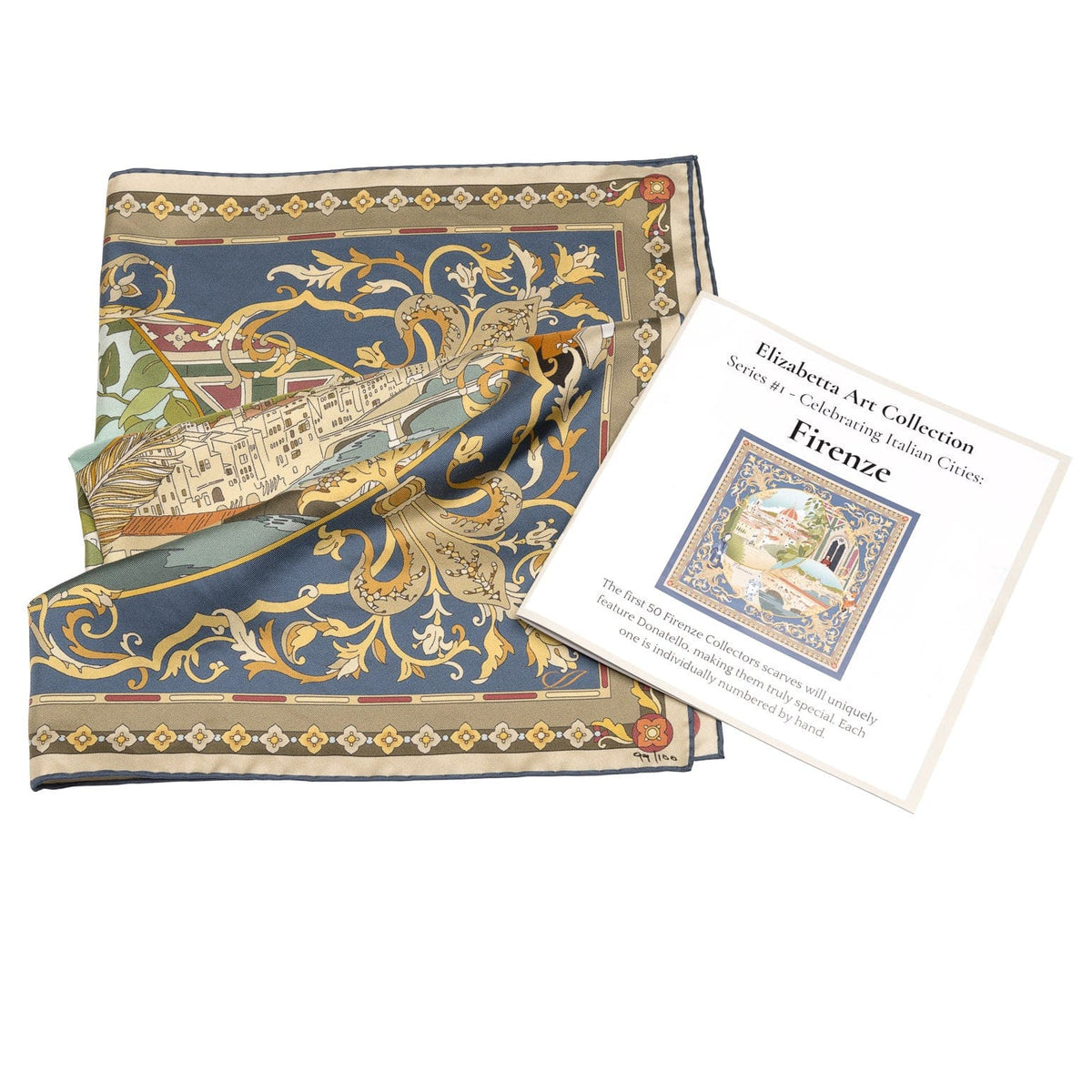 Firenze city silk art scarf for collector&#39;s