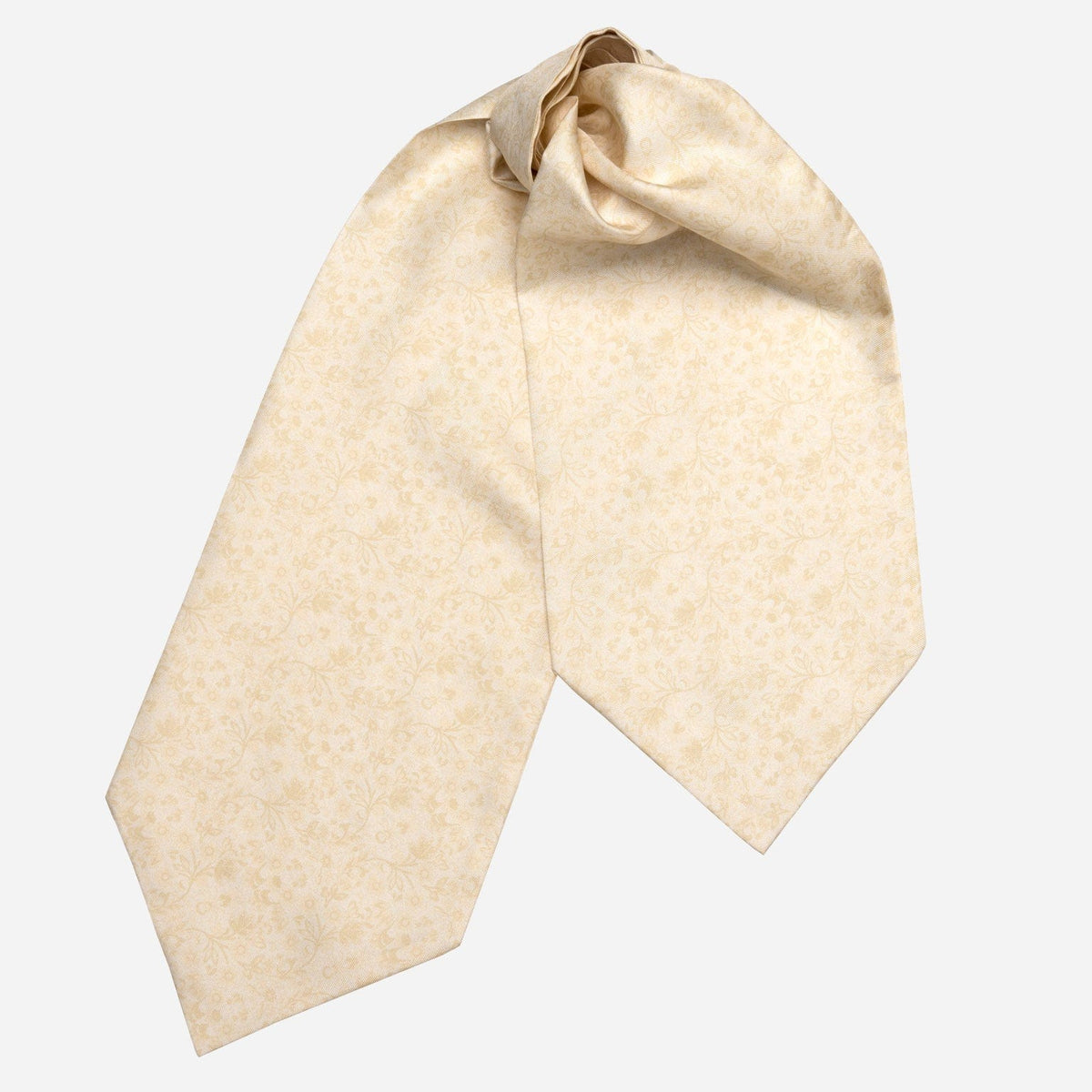 Champagne Floral Italian Silk Ascot Tie