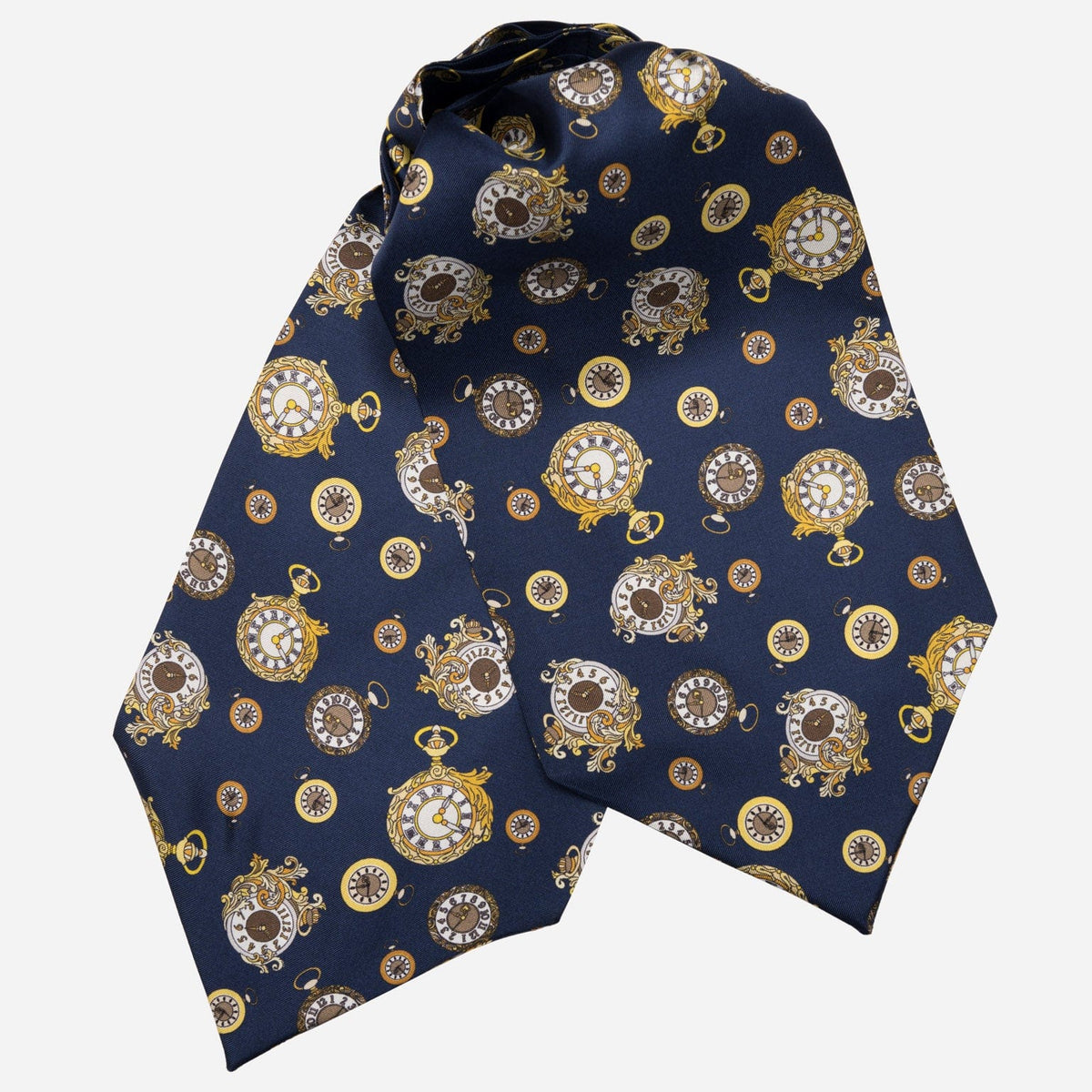 Italian Navy Silk Ascot Tie Day Cravat