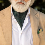 Floral Green Italian Silk Ascot Tie