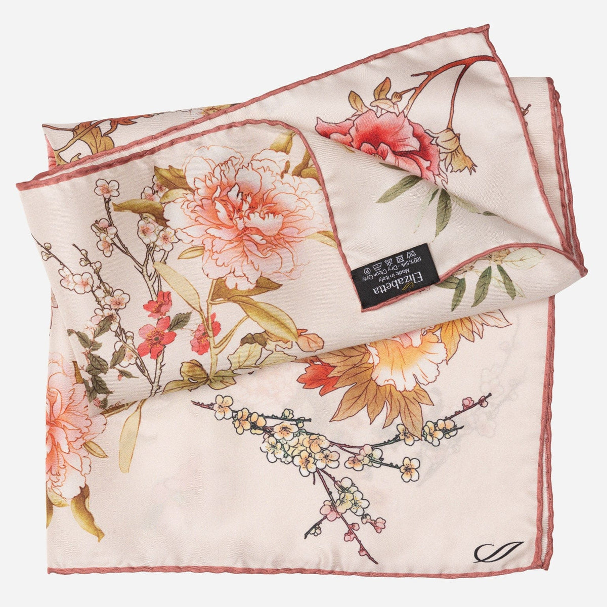 Women's Silk Bandana Floral Blush