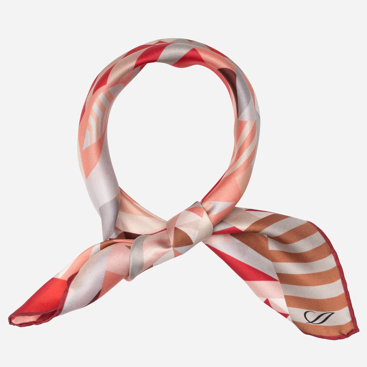 Women's Silk Bandana Geometric Red