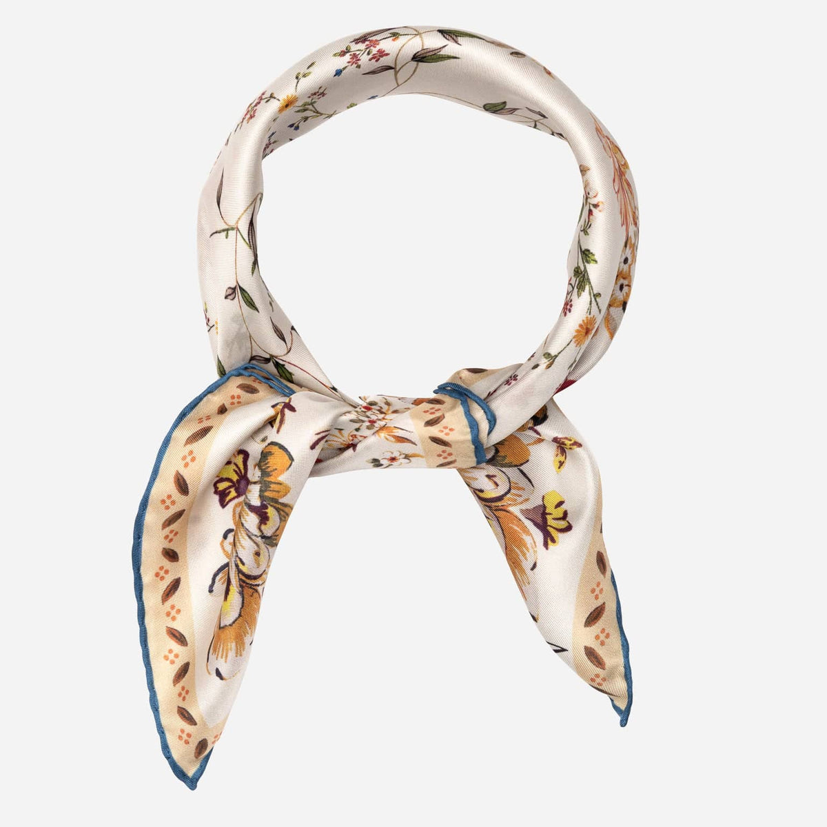 Women's Silk Bandana Gold Floral