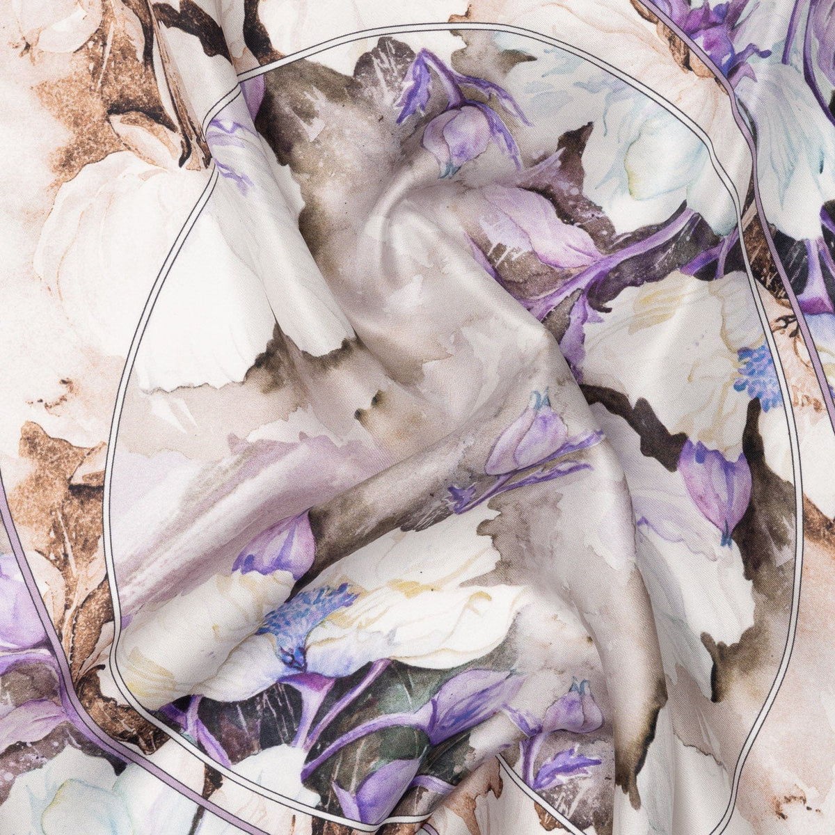 Women's Silk Bandana Floral Lavender