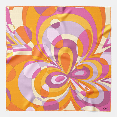 Women's Silk Bandana Orange and Pink