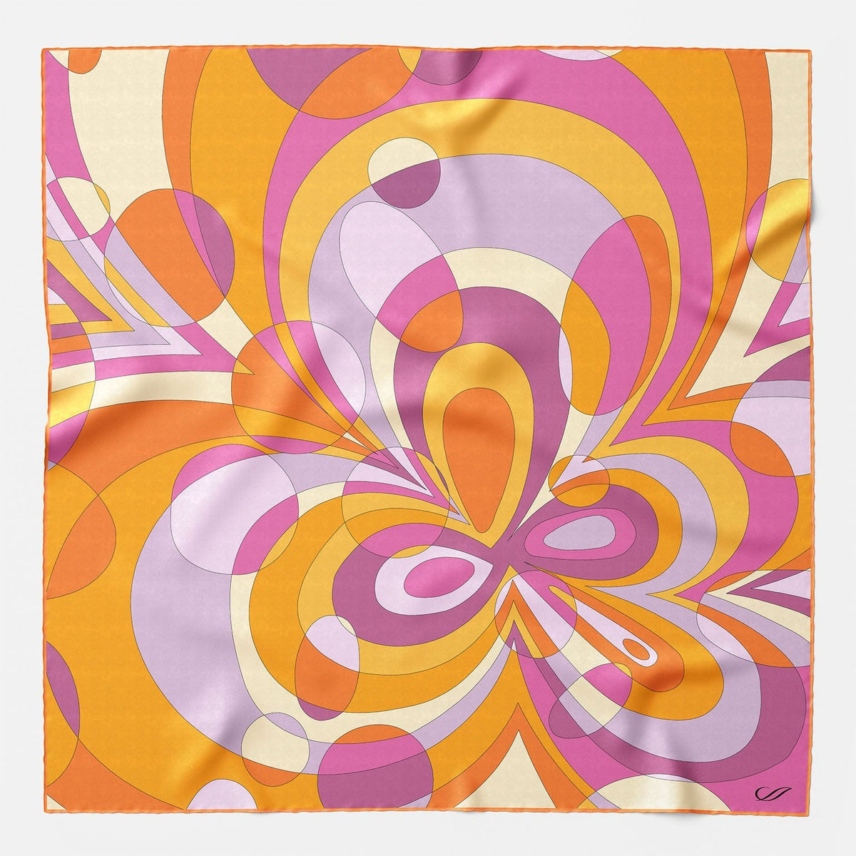 Women's Silk Bandana Orange and Pink
