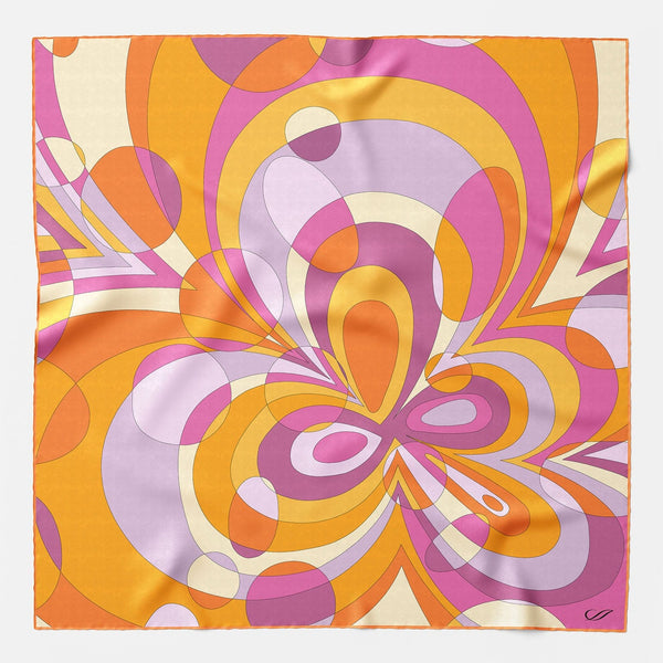 Women's Silk Bandana Orange and Pink