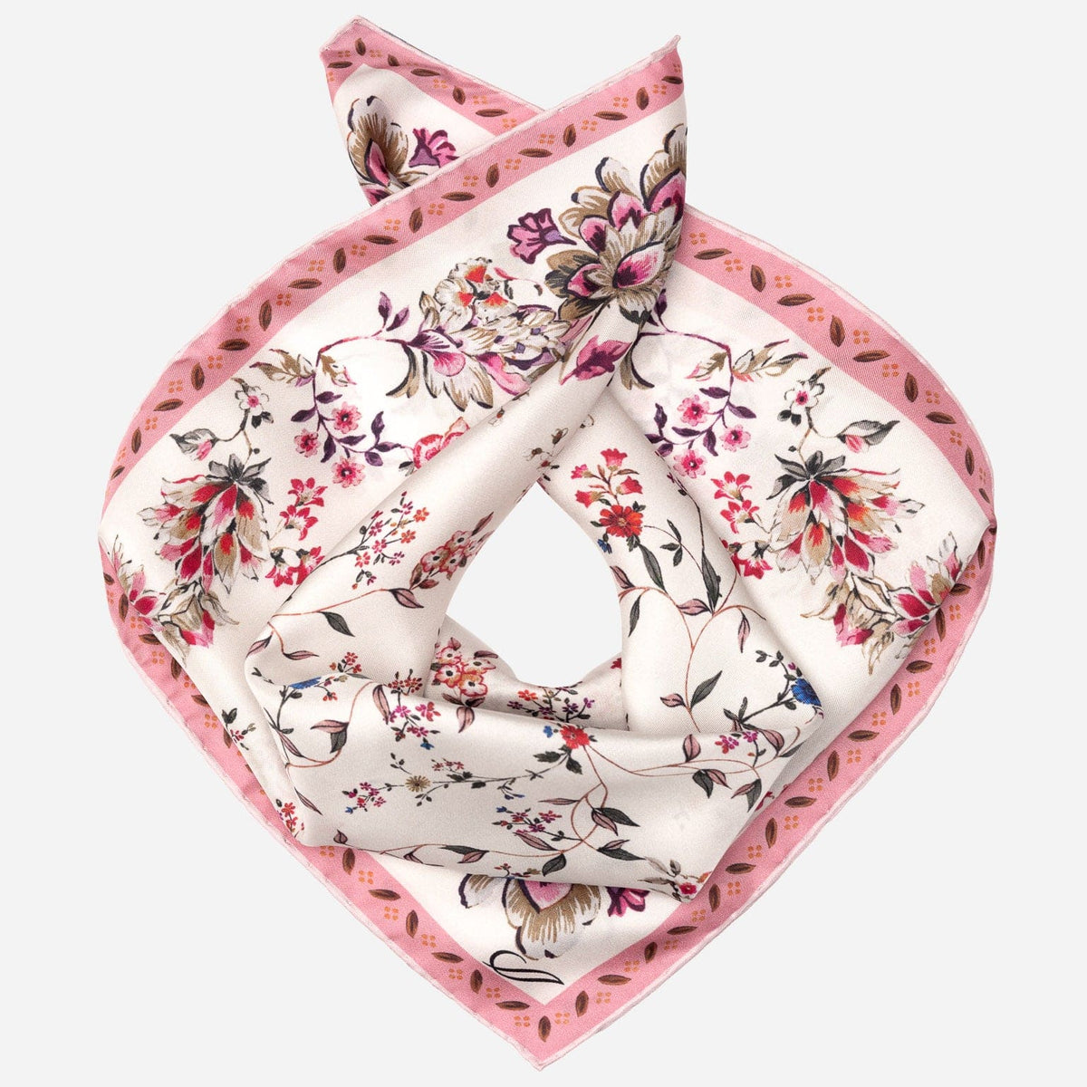 Women's Silk Bandana Floral Pink